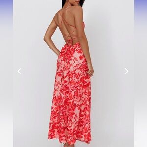 Selfie Leslie TRUE DIVINE STRAPPY BACK MAXI DRESS FLORAL FIRE